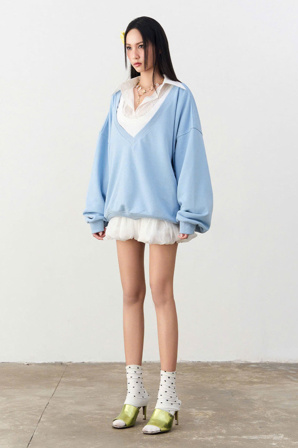 Pazazi Straight Drop Shoulder Fleece Top