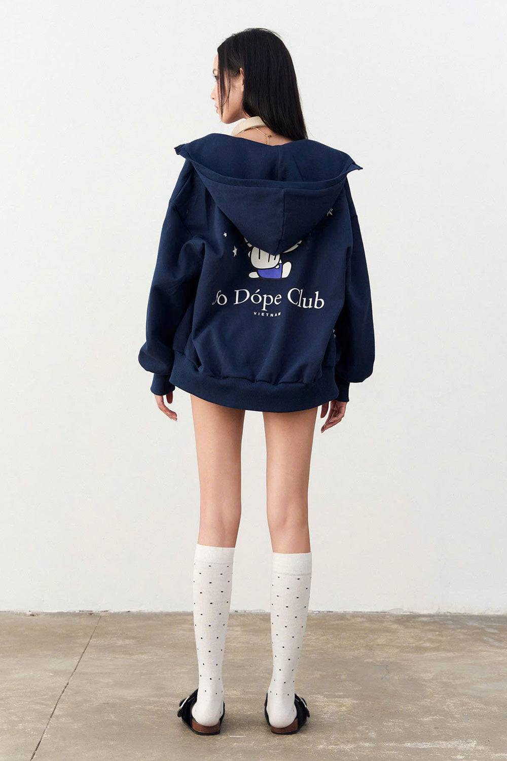 Cupid Straight Hooded Neck Fleece Coat