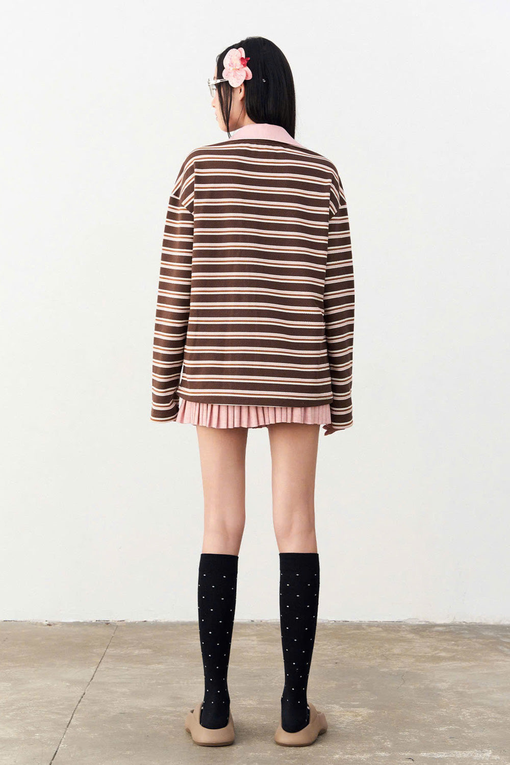 Khazi Straight Johnny Collar Wool Top