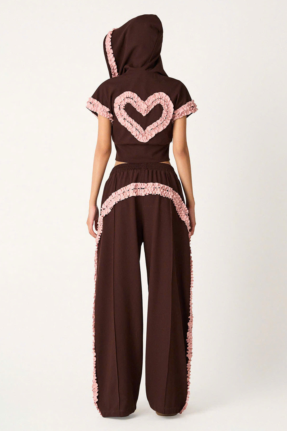 Sweetchoco Straight Ribbed Fleece Floor Length Pants