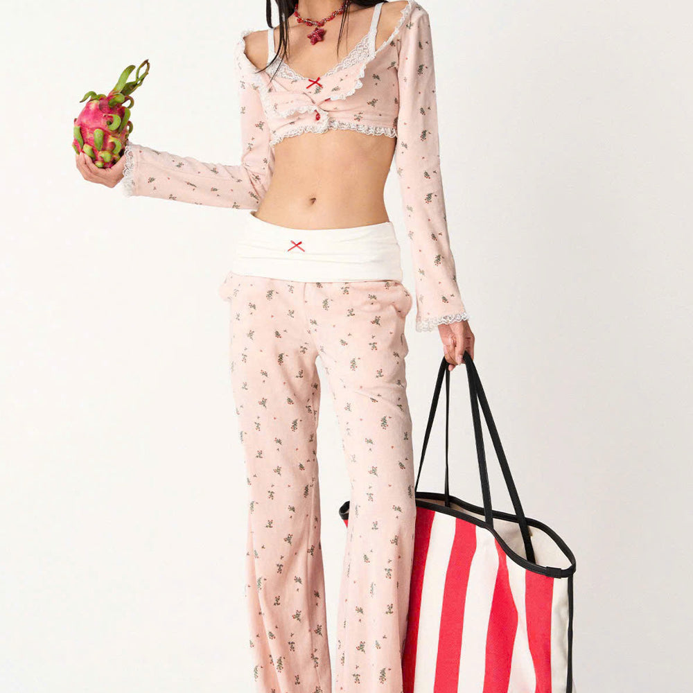 Melor Bodycon Ruffle Trim Spandex Crop Top