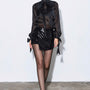 Nox A-line Crossover Sequin Mini Skirt