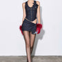 Jex Wrap Asymmetric Denim Mini Skirt
