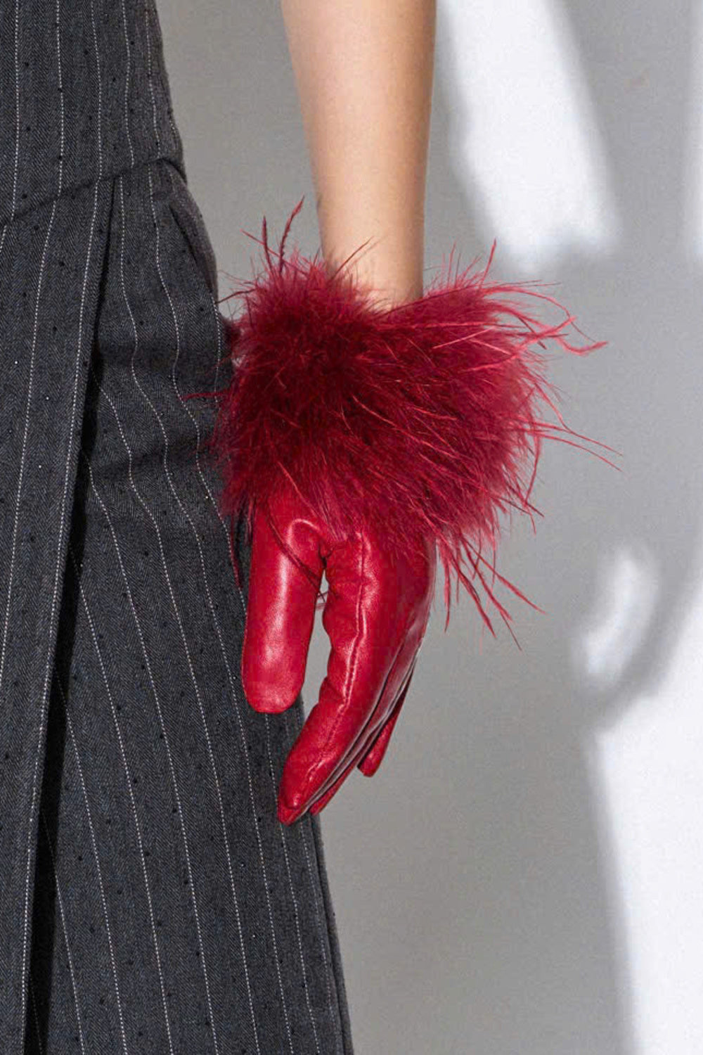 Aya Fringed Leather Gloves