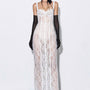 Syle Bodycon See-Through Mesh Lace Ankle Length Dress