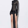 Reve Asymmetric Draped Satin Mini Skirt