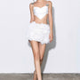 Zeph A-line Flower Applique Twinkle Taffeta Mini Skirt