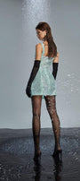 Zaniyah A-line Cut-Out Mesh Sequin Mini Dress - MEAN BLVD