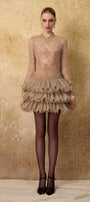 Zenith A-line Ruffle Layer Fur Mini Dress - MEAN BLVD