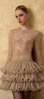 Zenith A-line Ruffle Layer Fur Mini Dress - MEAN BLVD