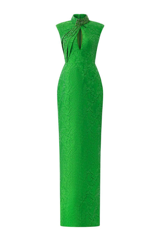 Zephyr Sheath Sleeveless Jacquard Floor Length Dress - MEAN BLVD