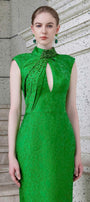 Zephyr Sheath Sleeveless Jacquard Floor Length Dress - MEAN BLVD