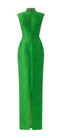 Zephyr Sheath Sleeveless Jacquard Floor Length Dress - MEAN BLVD