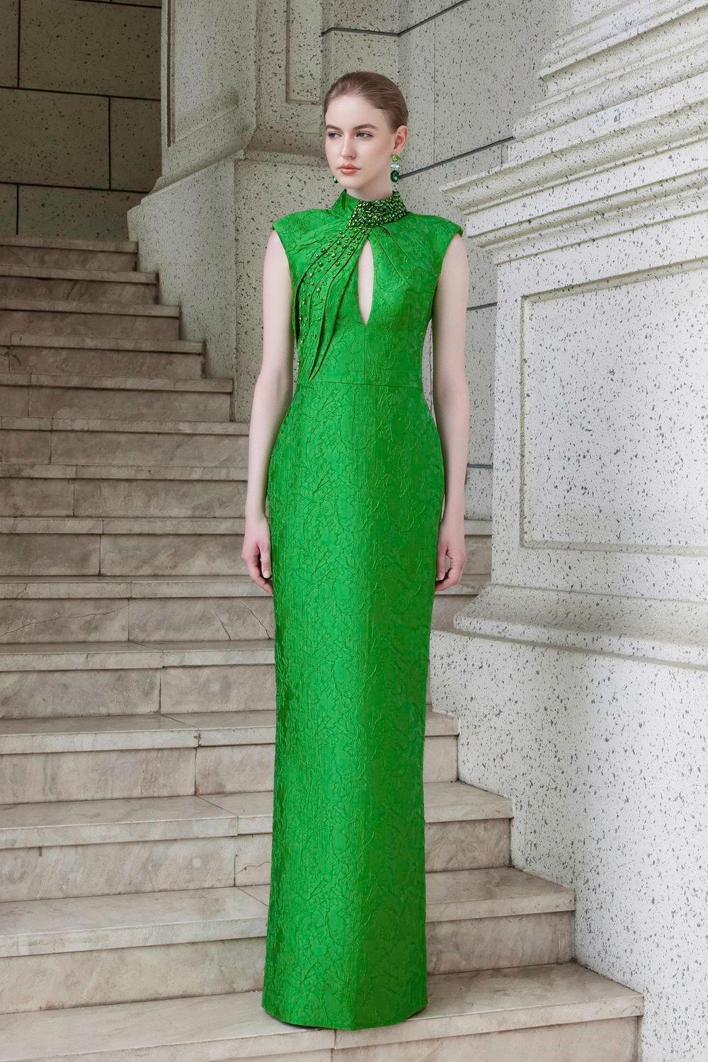 Zephyr Sheath Sleeveless Jacquard Floor Length Dress - MEAN BLVD