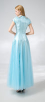 Zuniga Gored High Neck Mesh Silk Maxi Dress - MEAN BLVD