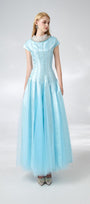 Zuniga Gored High Neck Mesh Silk Maxi Dress - MEAN BLVD