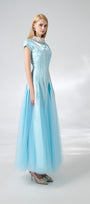 Zuniga Gored High Neck Mesh Silk Maxi Dress - MEAN BLVD