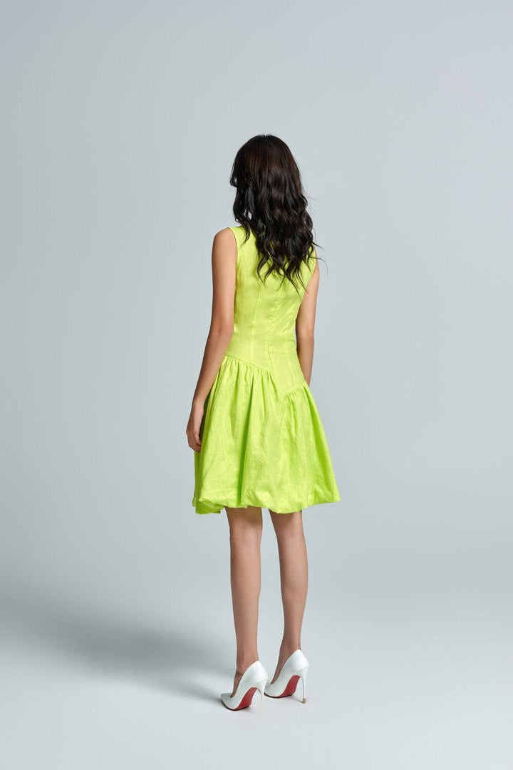 Aboli Fit and Flare Sleeveless Linen Mini Dress - MEAN BLVD