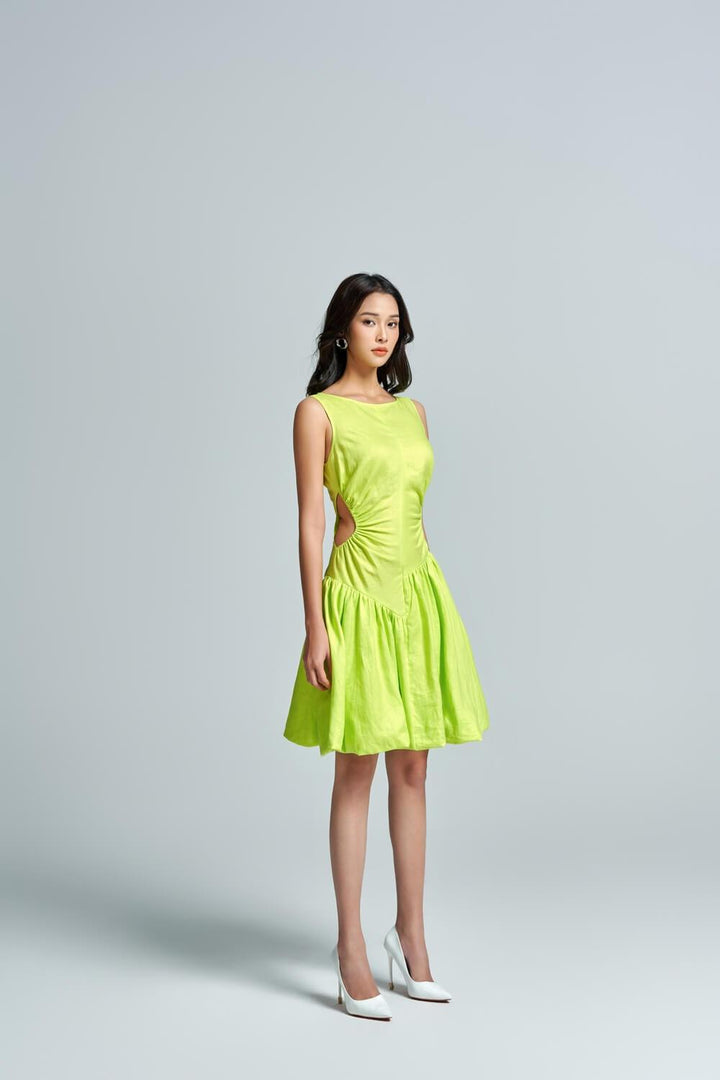 Aboli Fit and Flare Sleeveless Linen Mini Dress - MEAN BLVD