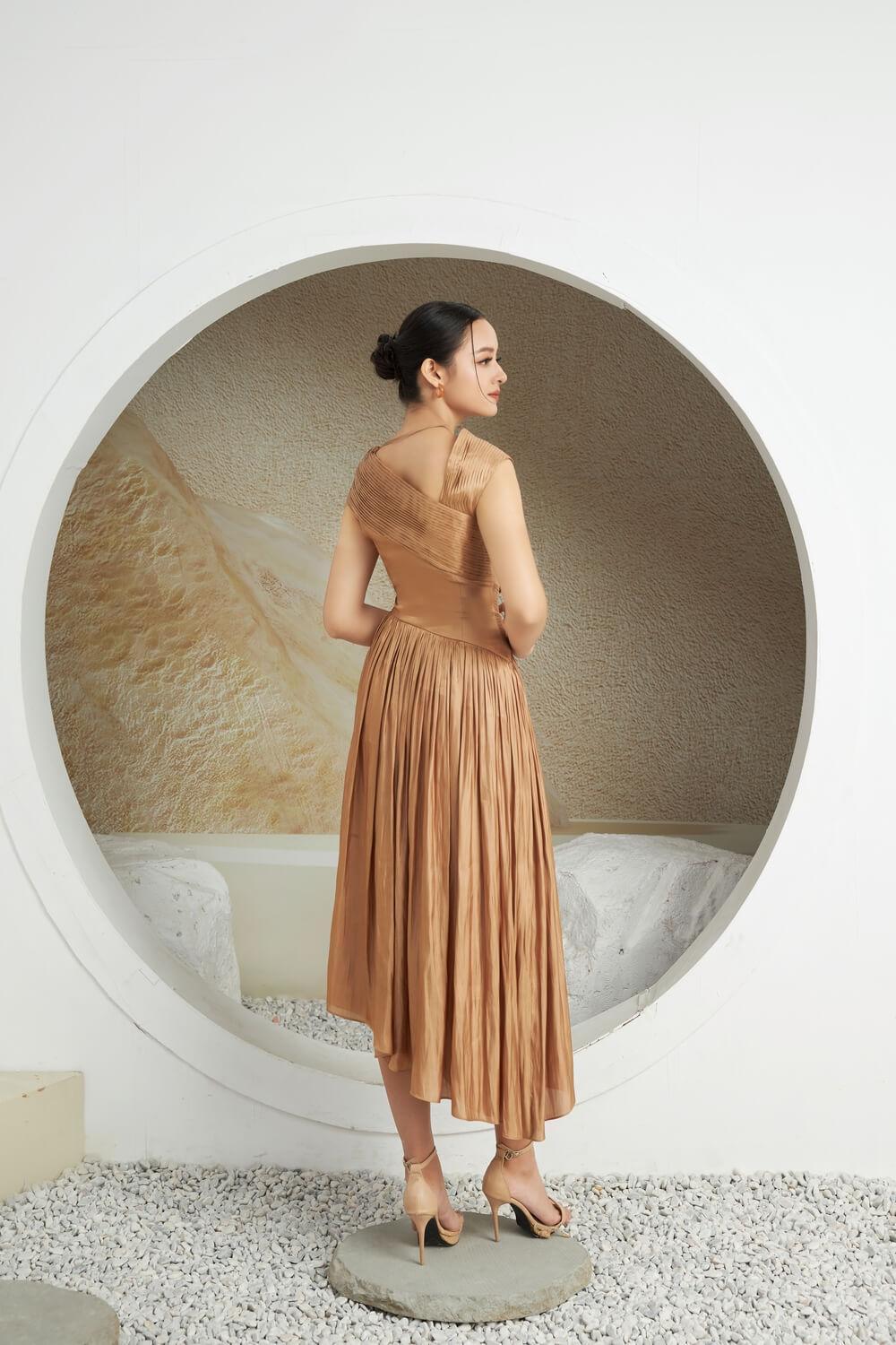 Aggie Diagonal V-Neck Dress MEAN BLVD
