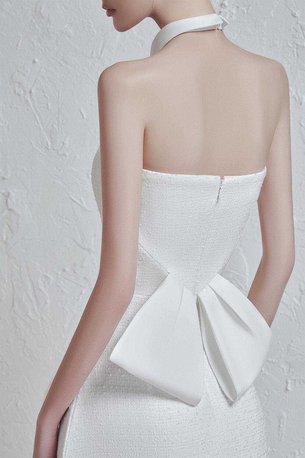 Anne A-line Straight Across Neck Tweed Midi Dress MEAN BLVD