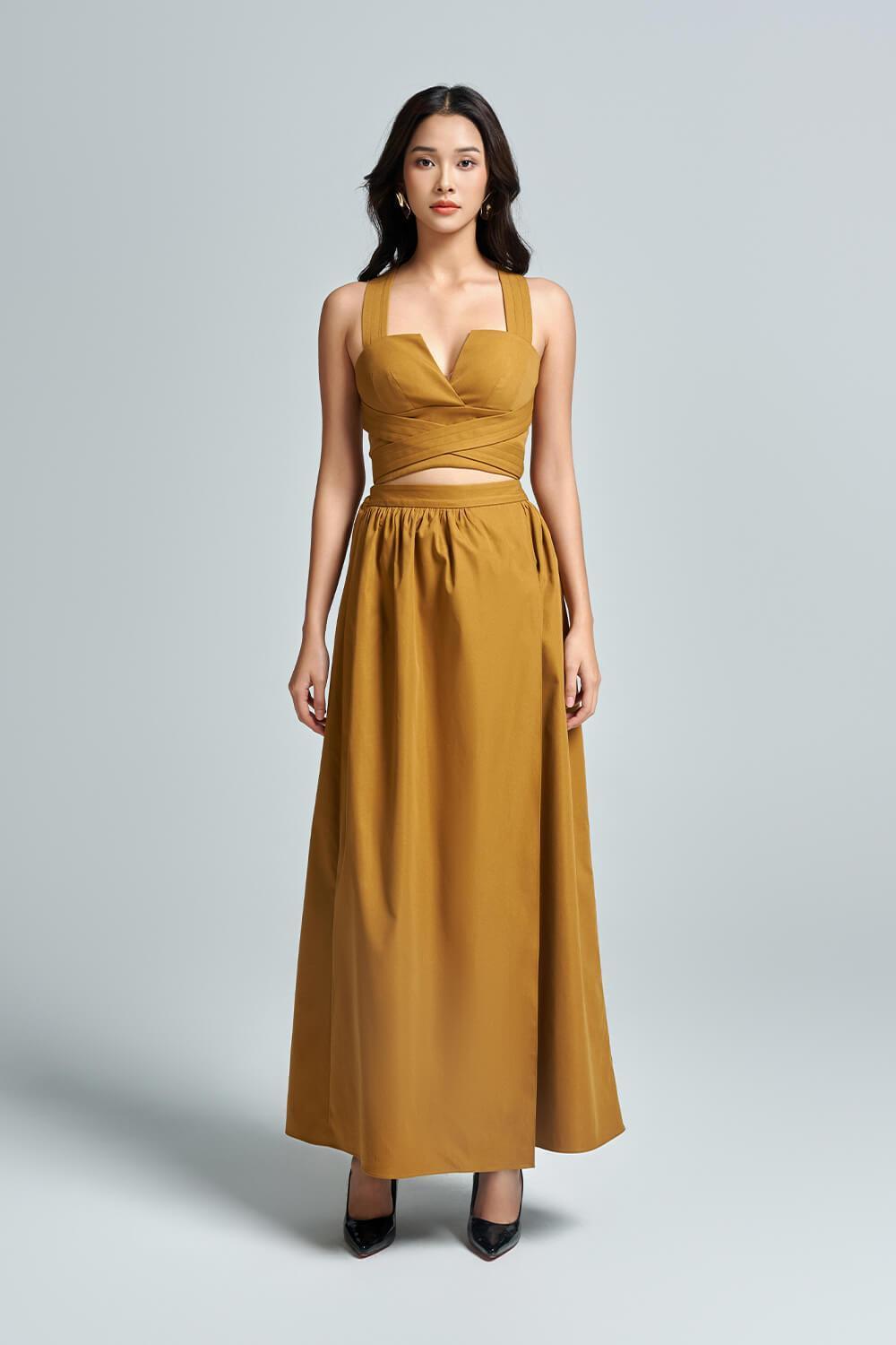 Anne Strappy Khaki Crop Top - MEAN BLVD