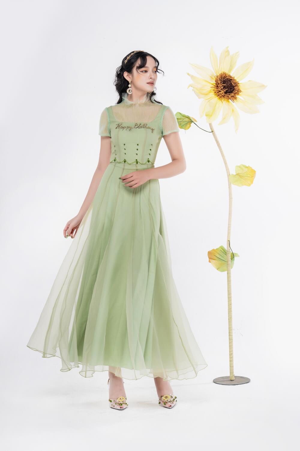 Annette Ruffle Neck Dress MEAN BLVD