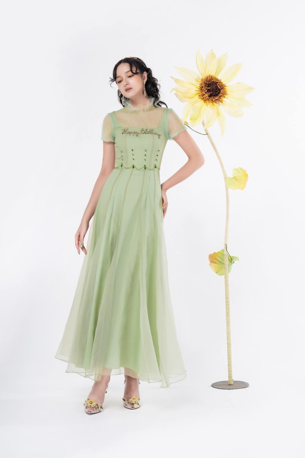 Annette Ruffle Neck Dress MEAN BLVD