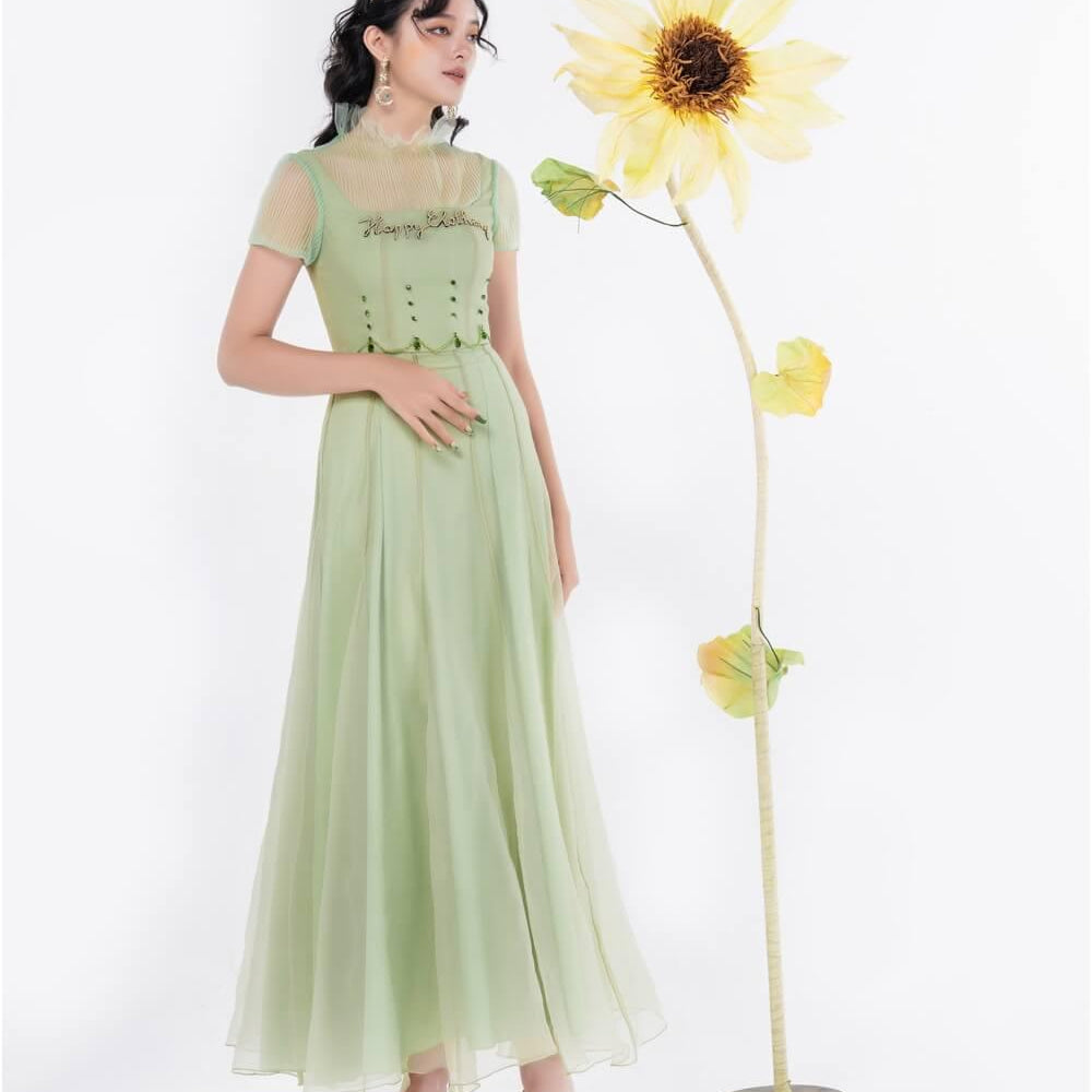 Annette Ruffle Neck Dress MEAN BLVD
