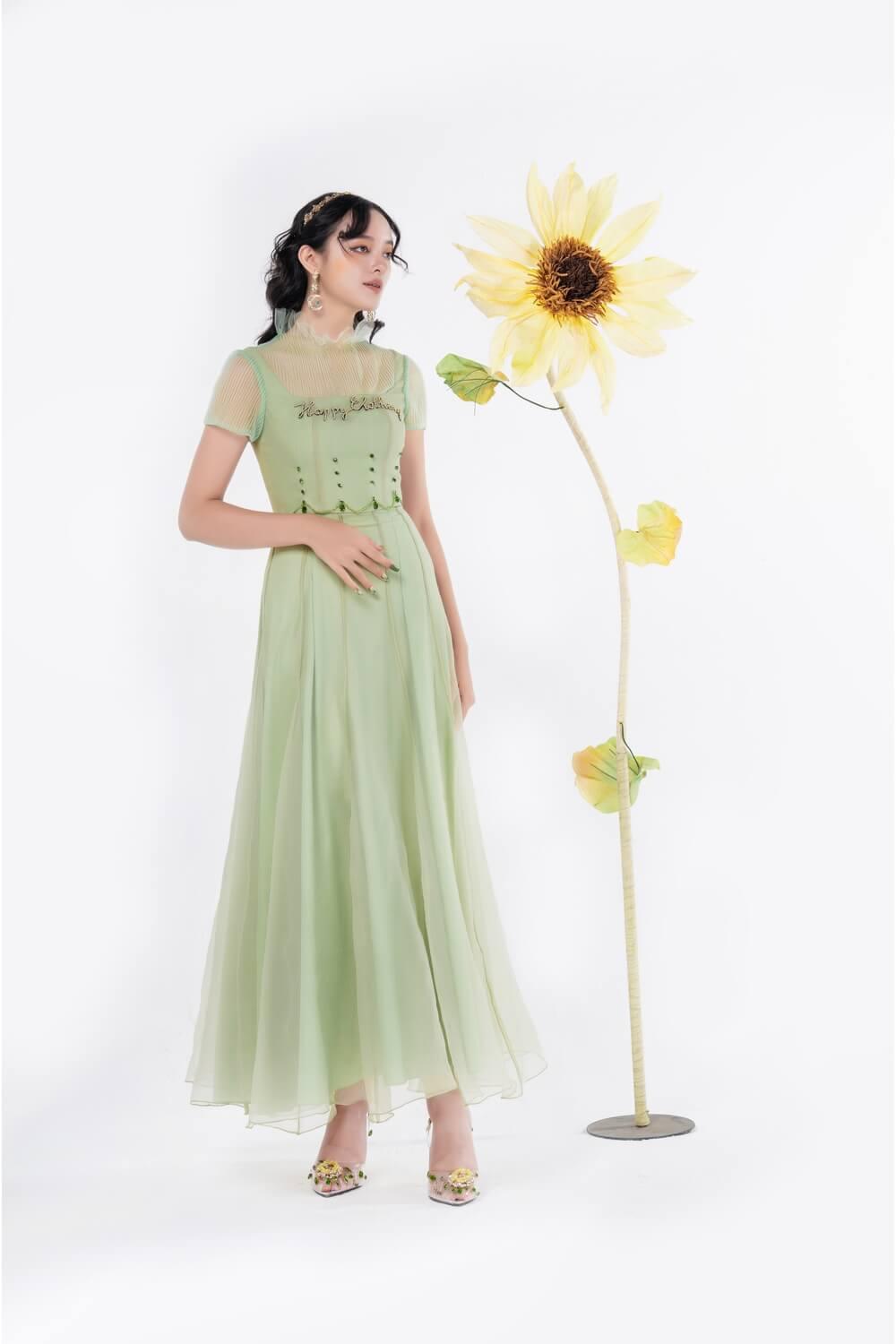 Annette Ruffle Neck Dress MEAN BLVD