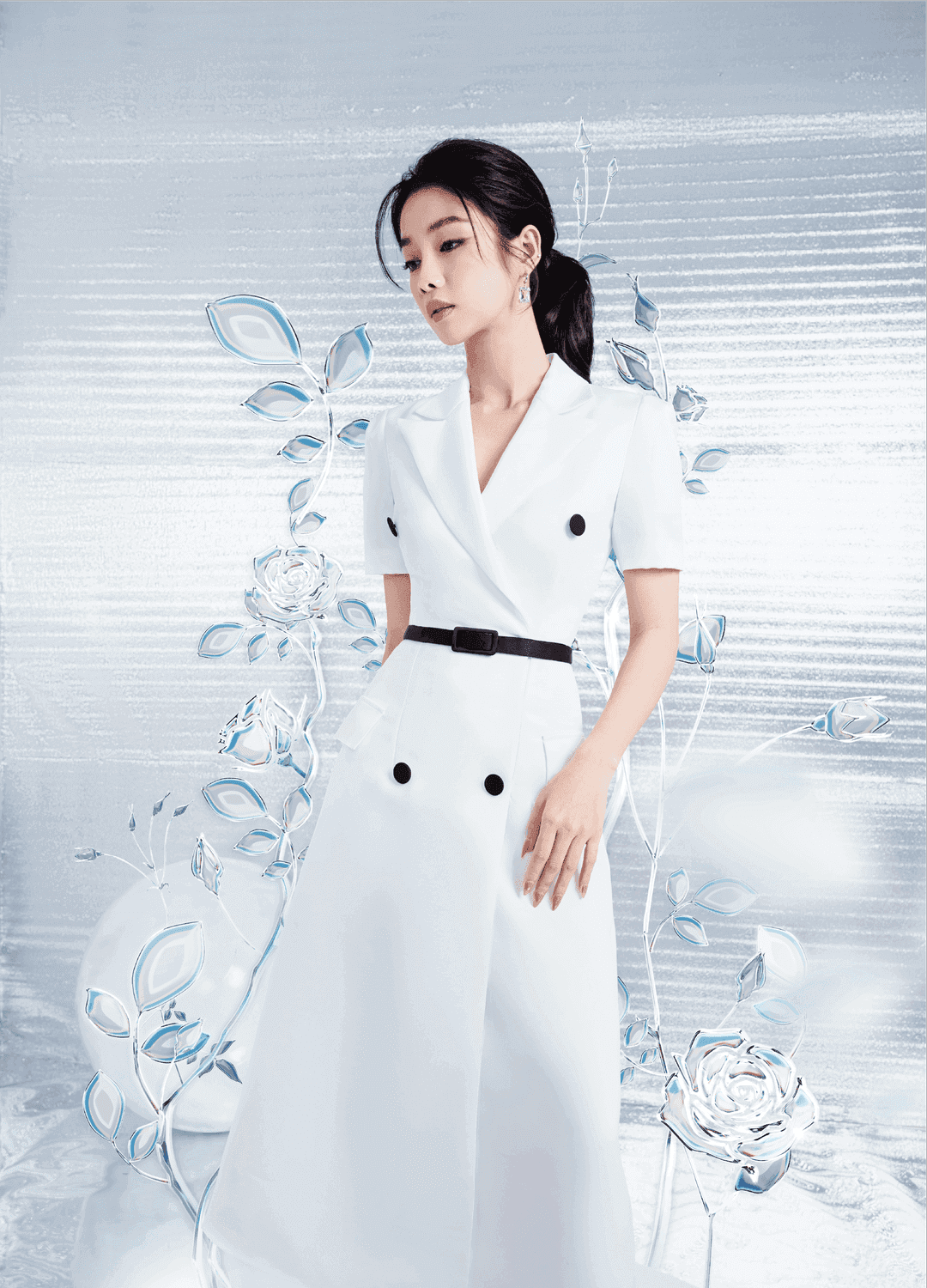 Women's Annie Wrap Notch Lapel Taffeta Midi Dress S/M/L White Mean Blvd M / White Women's Annie Wrap Notch Lapel Taffeta Midi Dress S/M/L White Mean Blvd M / White