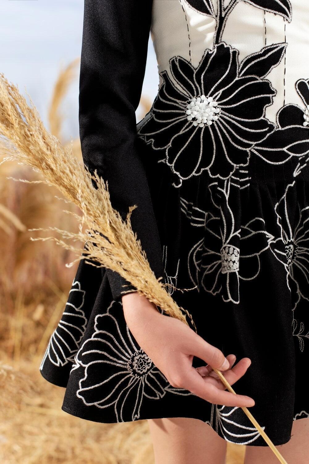 Apparel A-line Long Sleeved Wool Blend Mini Dress MEAN BLVD