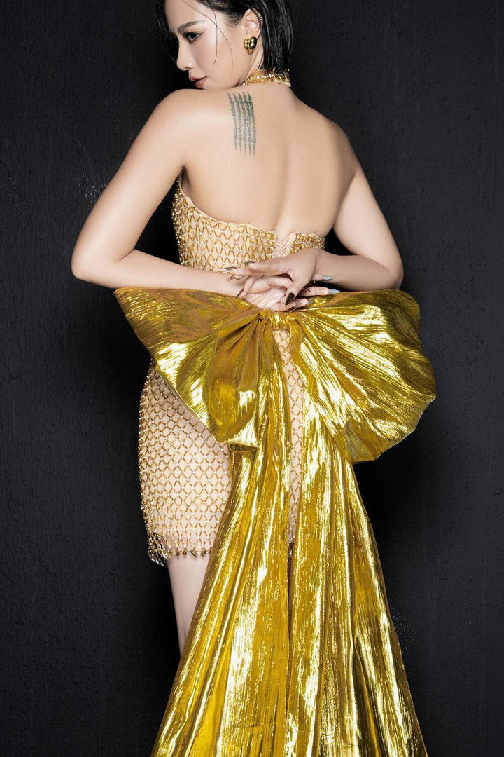 Arianna Halter Sleeveless Mesh Mini Dress - MEAN BLVD