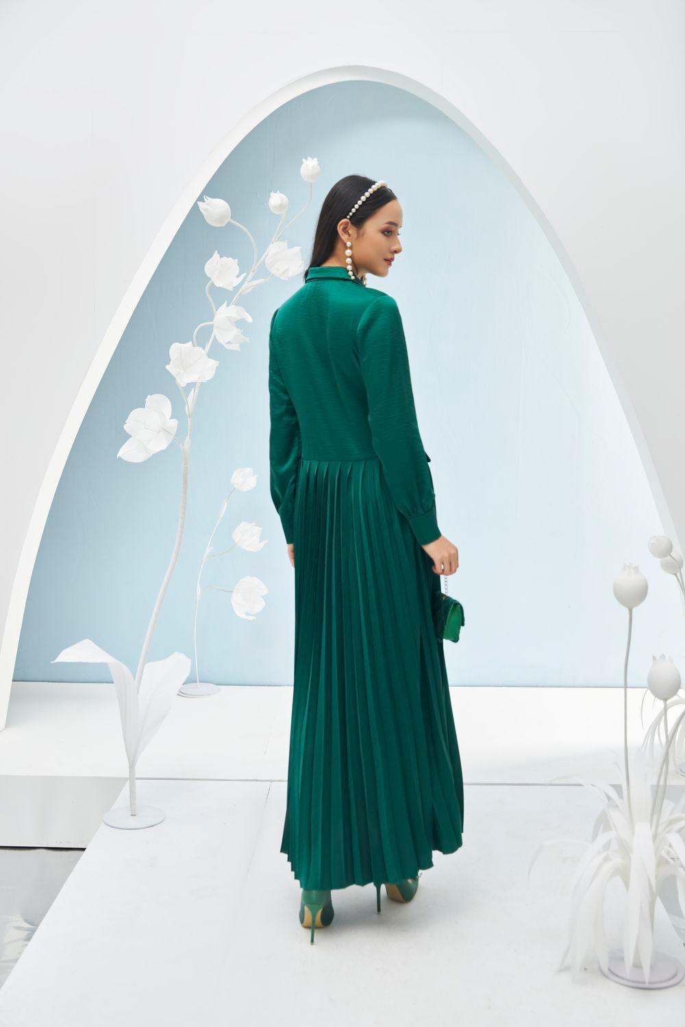 Ariel Pleated Midi Dress MEAN BLVD