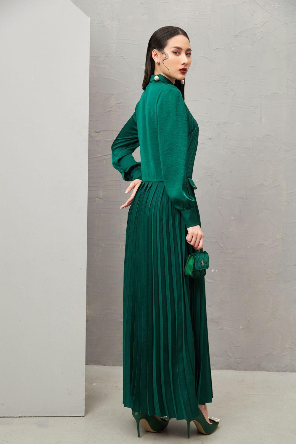 Ariel Pleated Midi Dress MEAN BLVD