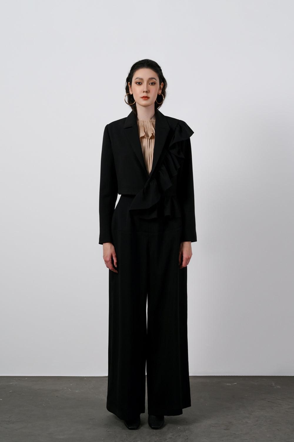 Arya Straight Wide Leg Cotton Long Length Pants MEAN BLVD