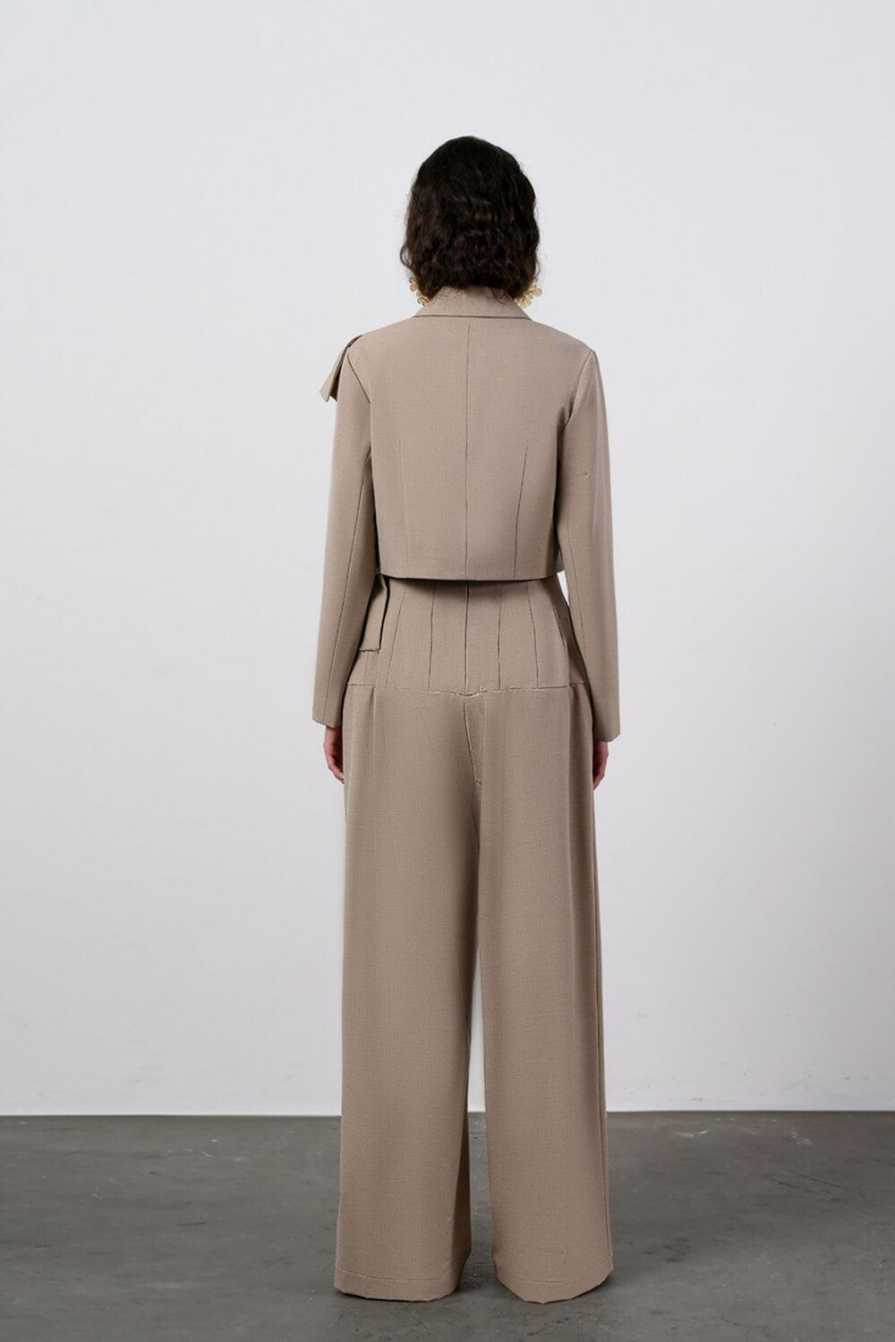 Arya Straight Wide Leg Cotton Long Length Pants MEAN BLVD