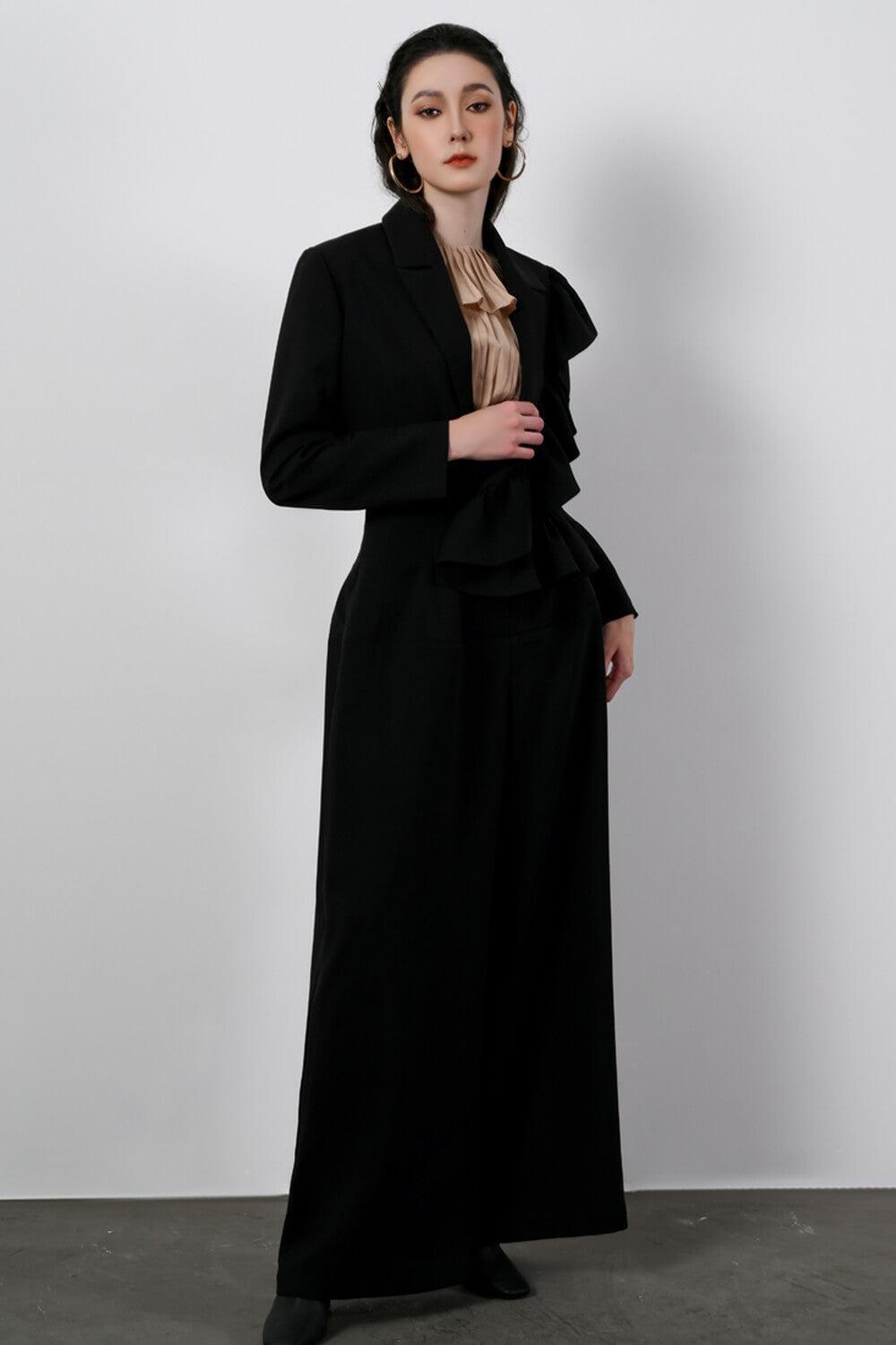 Arya Straight Wide Leg Cotton Long Length Pants MEAN BLVD