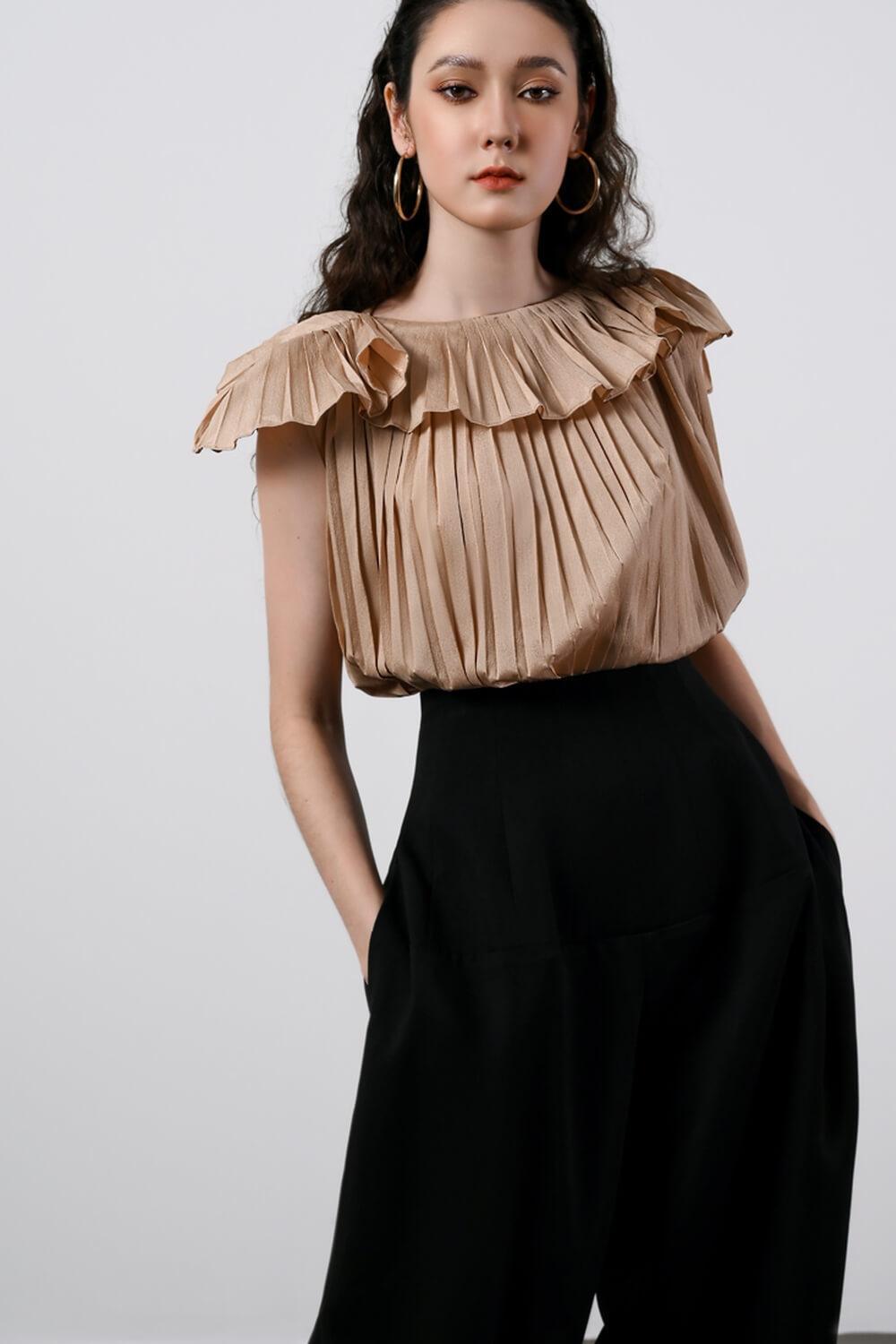 Arya Straight Wide Leg Cotton Long Length Pants MEAN BLVD