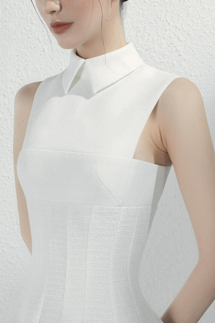 Aura Folded Collars Midi Dress MEAN BLVD
