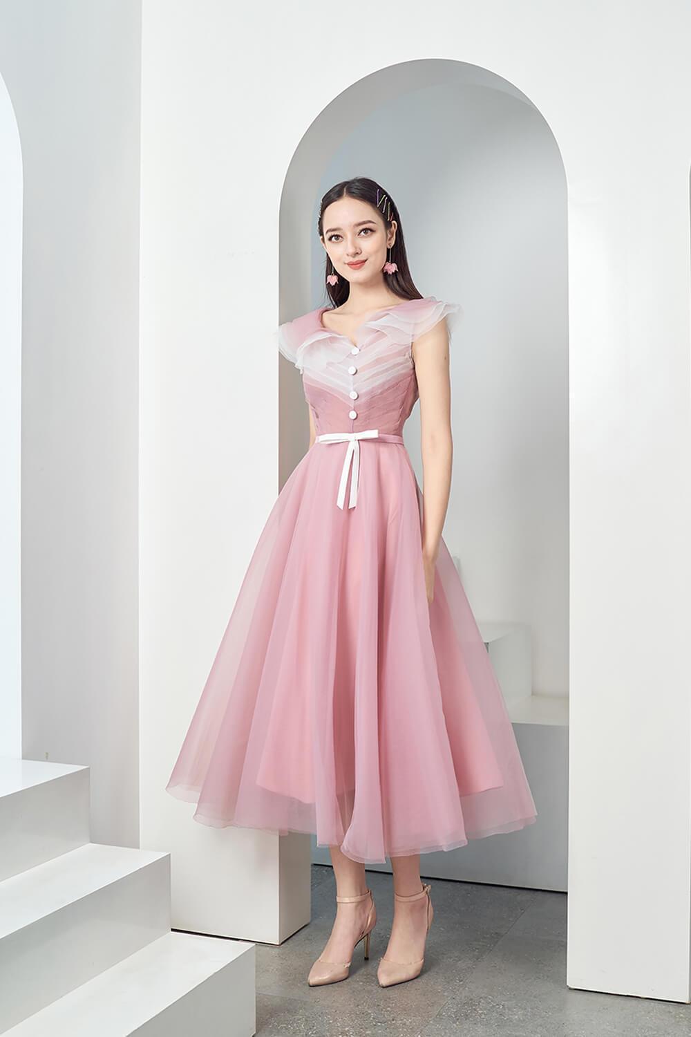 Baskom Ruffle Neckline Dress MEAN BLVD