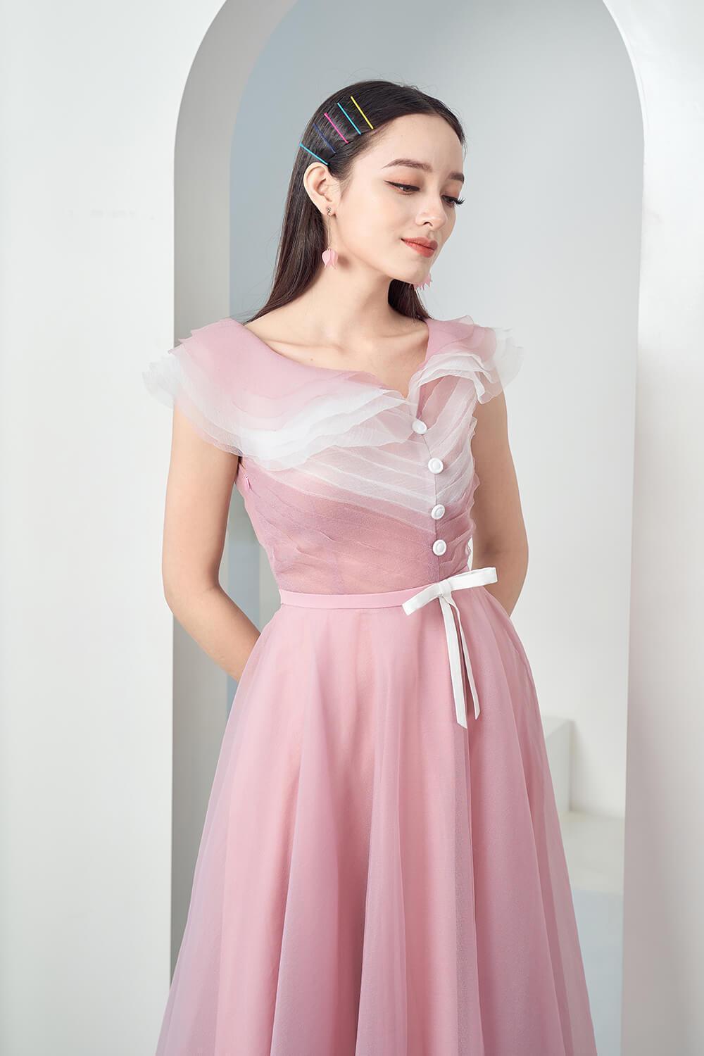 Baskom Ruffle Neckline Dress MEAN BLVD