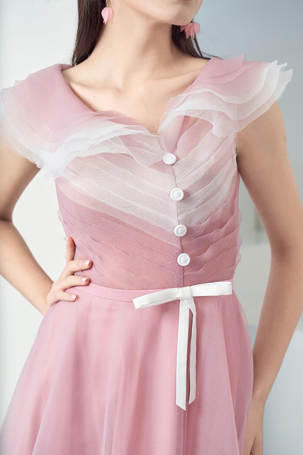 Baskom Ruffle Neckline Dress MEAN BLVD