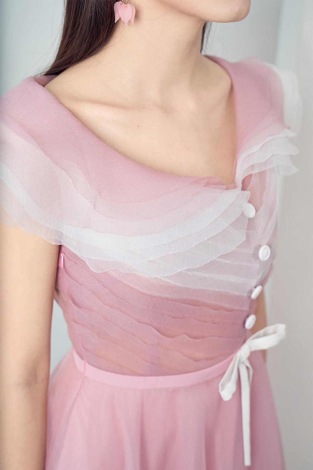 Baskom Ruffle Neckline Dress MEAN BLVD