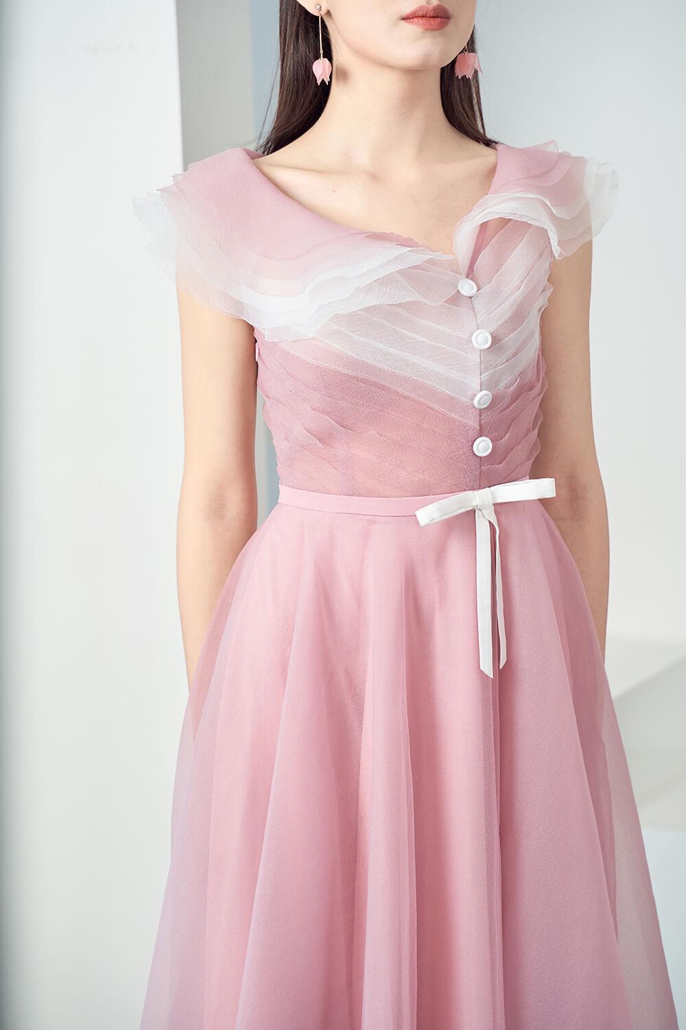 Baskom Ruffle Neckline Dress MEAN BLVD