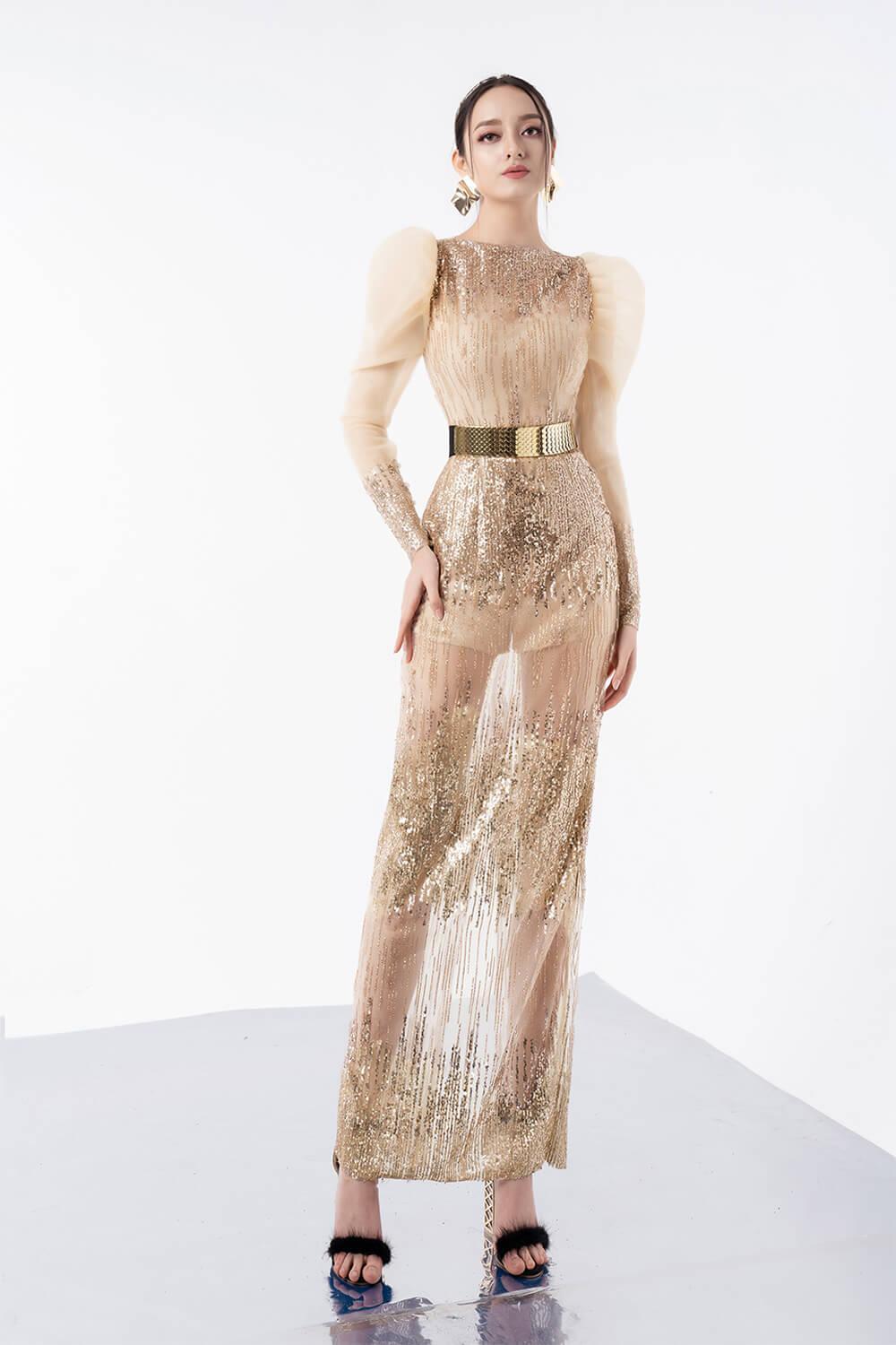 Bianco Saquin Dress MEAN BLVD