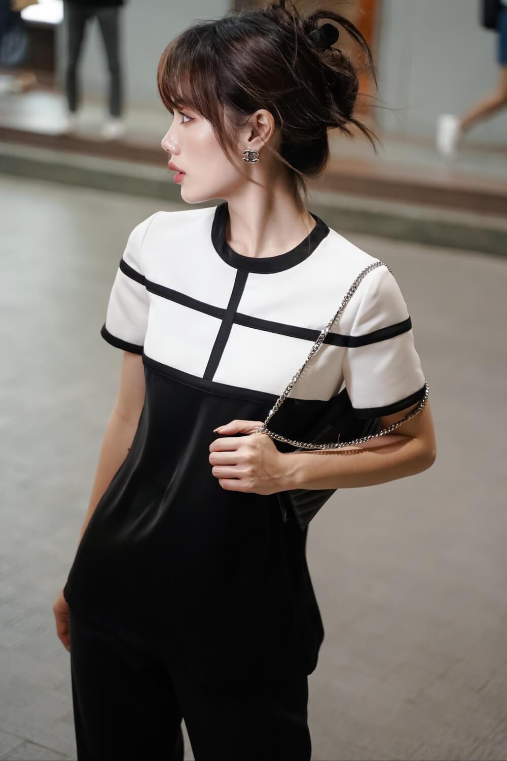 Blair Straight Round Neck Cotton Spandex Top MEAN BLVD