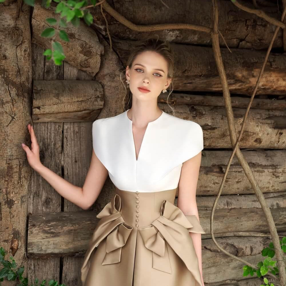 Bovy A-line Short Sleeved Taffeta Mini Dress - MEAN BLVD