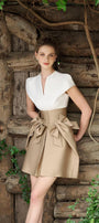 Bovy A-line Short Sleeved Taffeta Mini Dress - MEAN BLVD