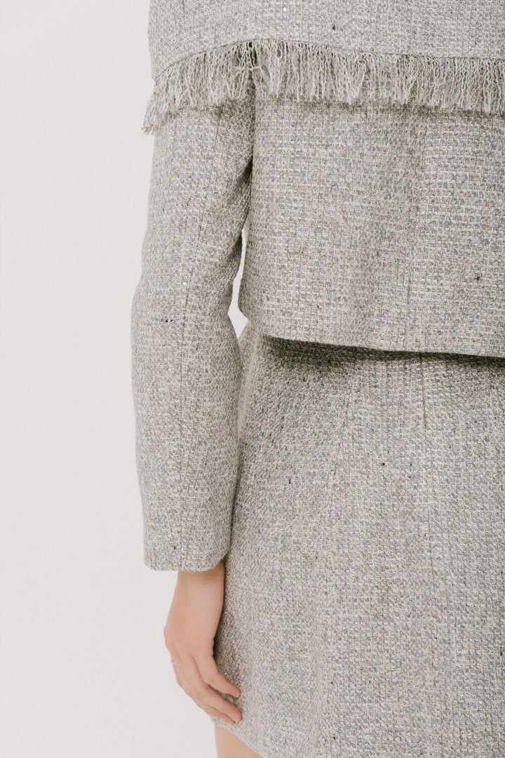 Camilla Cropped Cape Shoulder Tweed Jacket MEAN BLVD